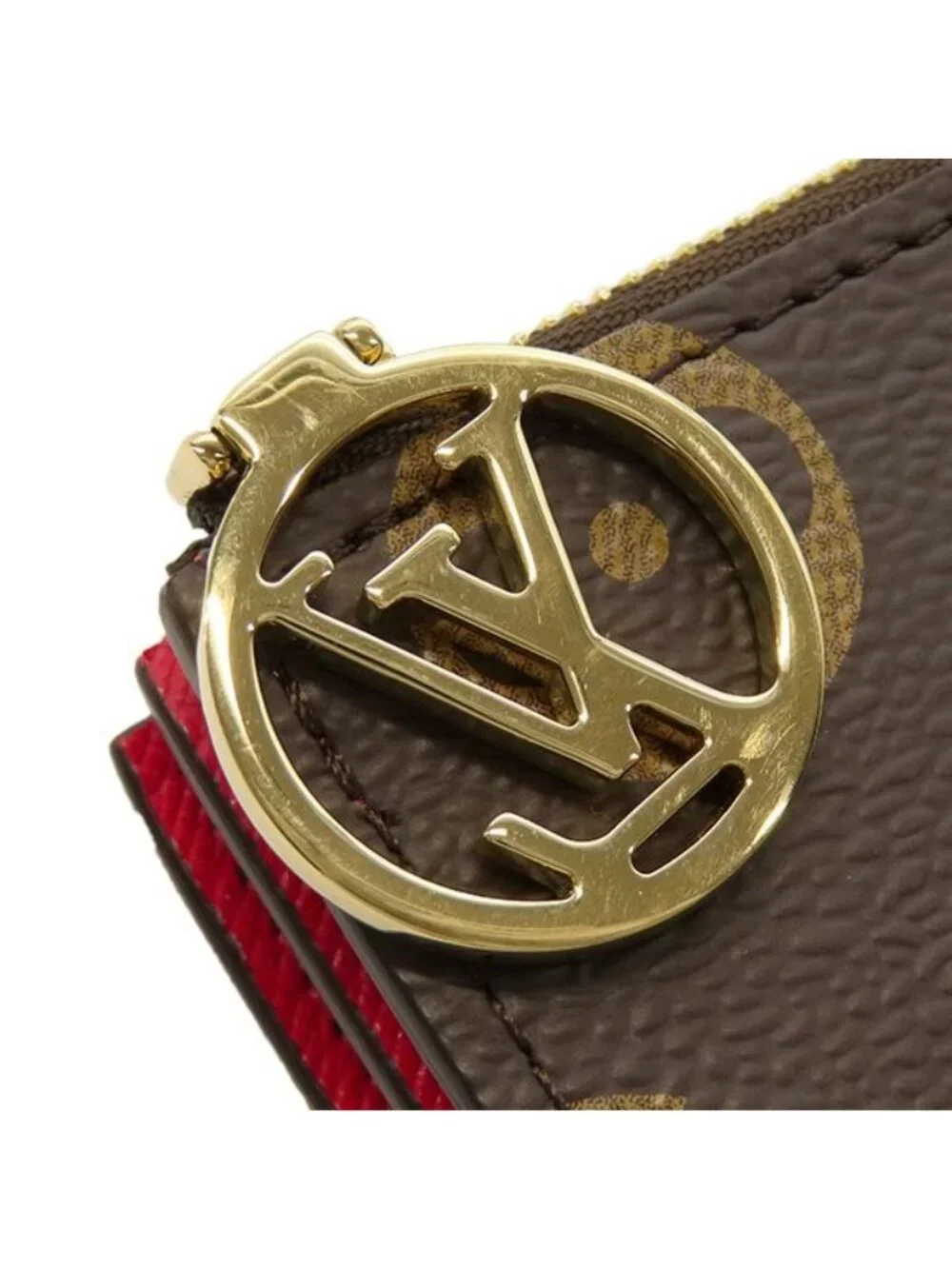 Louis Vuitton Bifold Wallet LV TM Portefeuille Lisa Monogram Canvas Cherry Gold